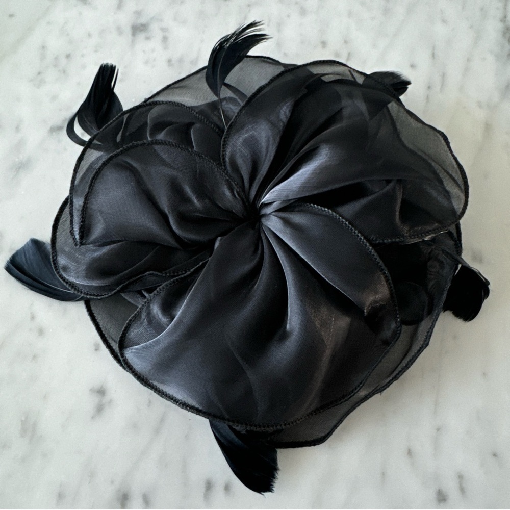 Women Fascinator Hat Headband Flower Feather Mesh Hair Clip Cocktail Tea Party